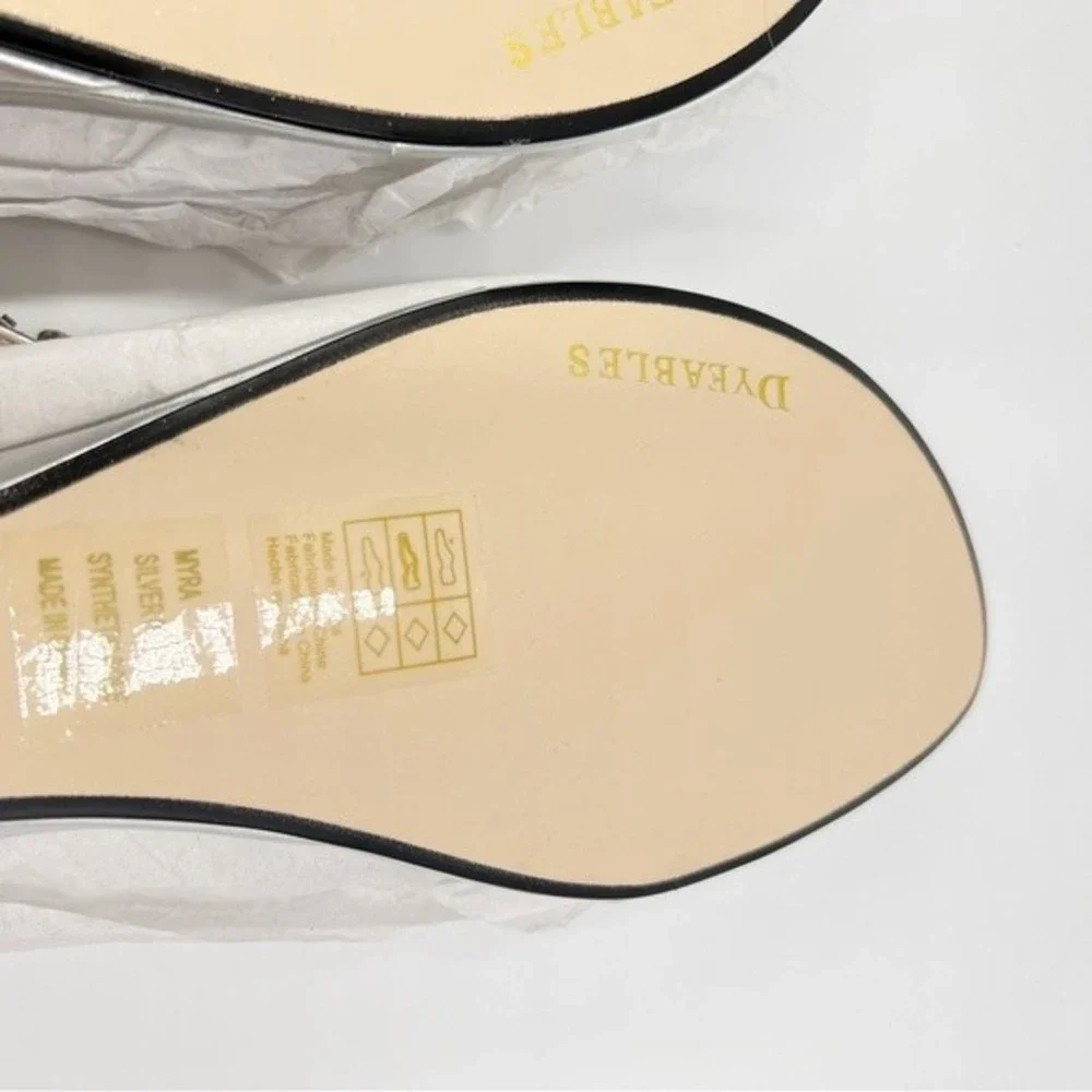 10W 10 W WIDE WIDTH Dyeables Women's Myra Jeweled Low Wedges Sandals Heels Shoes
